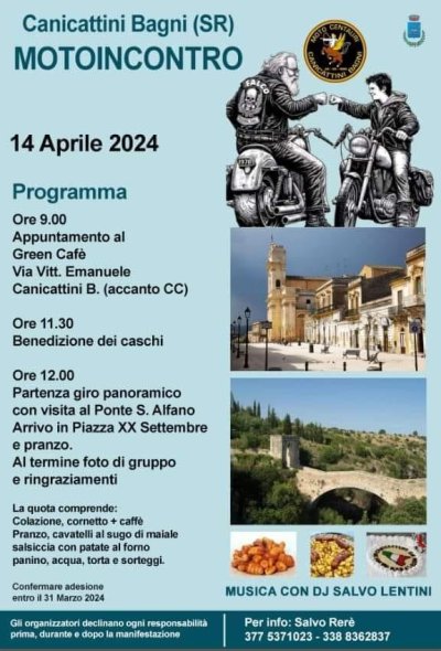 Locandina evento Motoincontro canicattini bagni