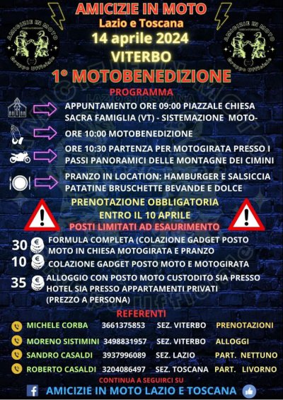 Locandina evento 1° MOTOBENEDIZIONE