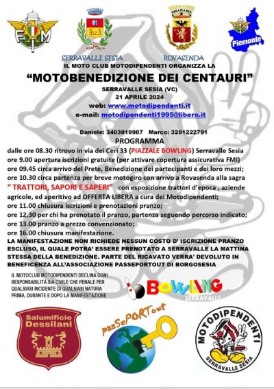 Locandina evento MOTOBENEDIZIONE DEI CENTAURI