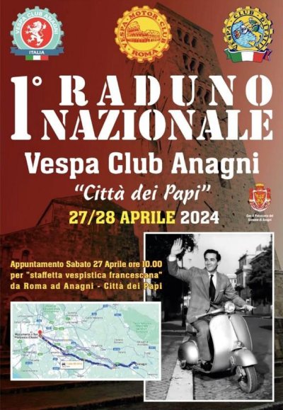 Locandina evento 1° RADUNO NAZIONALE VESPA CLUB ANAGNI