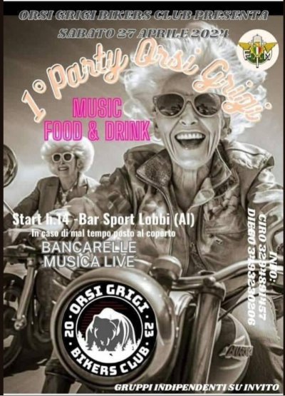 Locandina evento 1° PARTY ORSI GRIGI