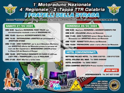 Locandina evento 4° MOTORADUNO REGIONALE I FRATELLI DELLA STRADA