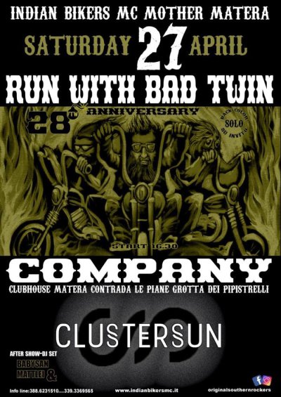 Locandina evento 28° ANNIVERSARY PARTY RUN WITH BAD TWIN COMPANY
