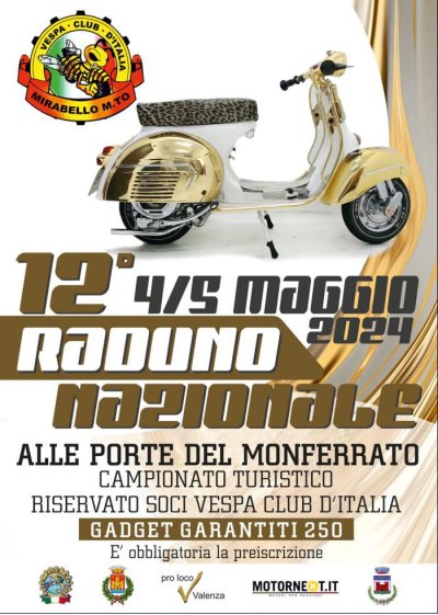 Locandina evento 12° RADUNO NAZIONALE MIRABELLO