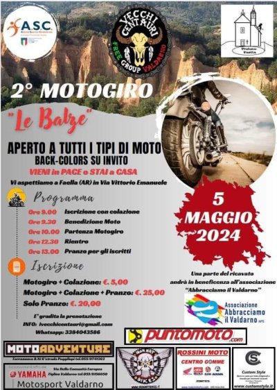 Locandina evento 2° MOTOGIRO LE BALZE