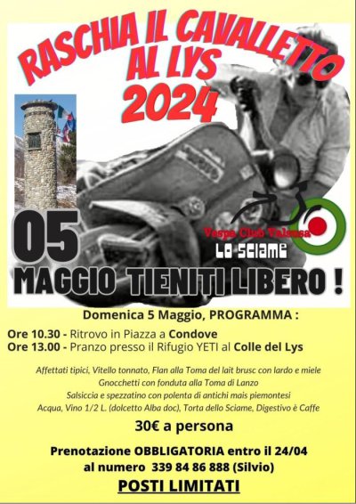 Locandina evento RASCHIA IL CAVALLETTO AL LYS 2024