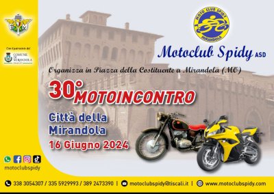 Locandina evento 30° motoincontro "Città della Mirandola"