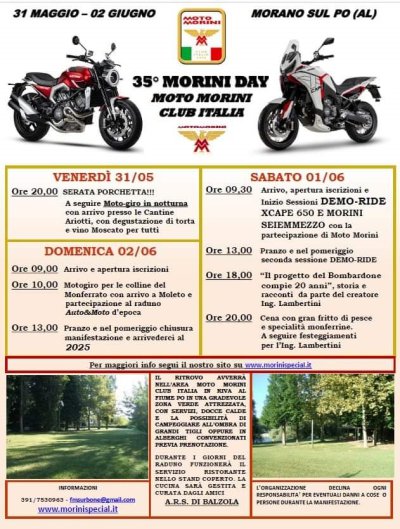 Locandina evento 35°MORINI DAY
