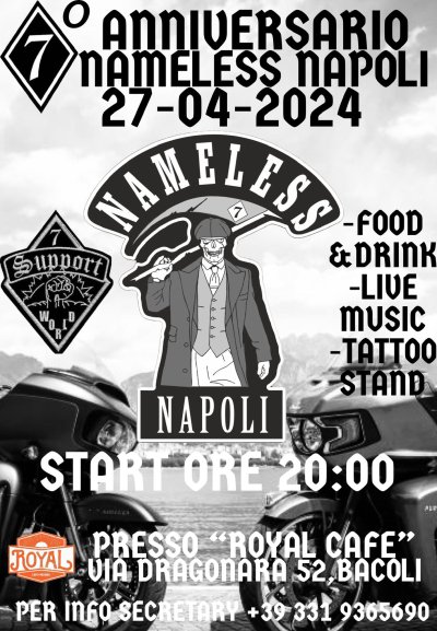 Locandina evento 7º Anniversario Nameless Napoli