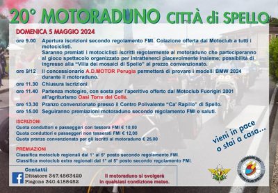Locandina evento 20° MOTORADUNO CITTA' DI SPELLO