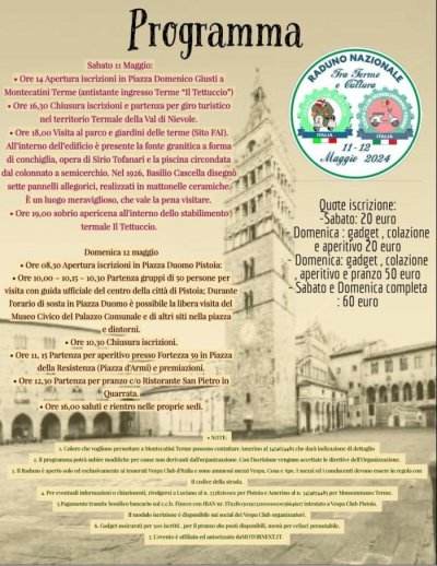 Locandina evento RADUNO NAZIONALE TRA TERME E CULTURA