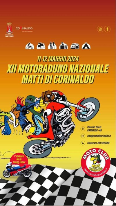 Locandina evento XII MOTORADUNO NAZIONALE MATTI DI CORINALDO