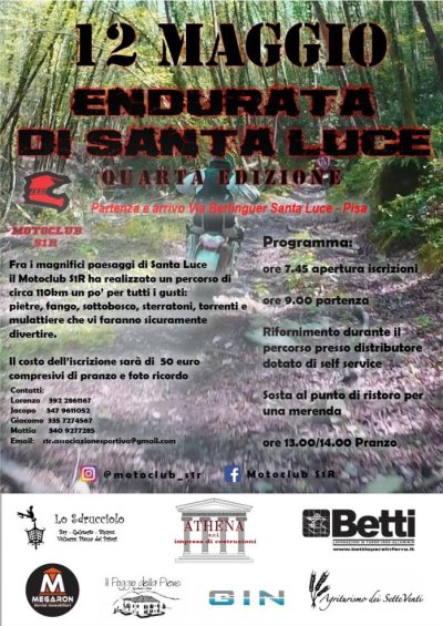 Locandina evento ENDURATA DI SANTA LUCE