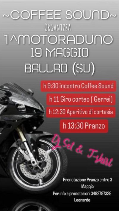 Locandina evento 1° MOTORADUNO COFFEE SOUND