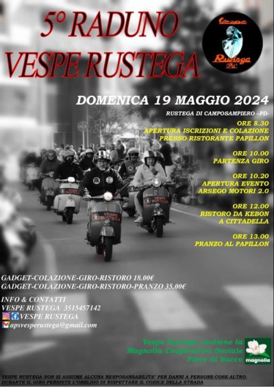 Locandina evento 5° RADUNO VESPE RUSTEGA