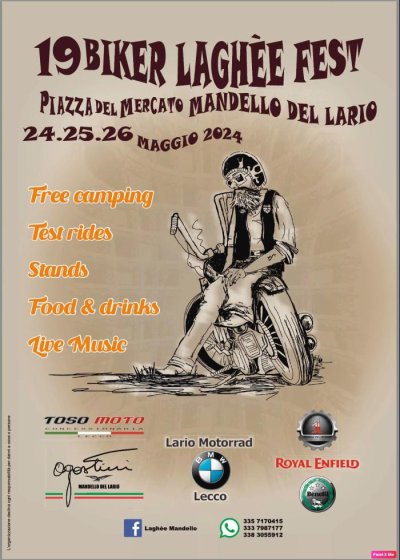 Locandina evento 19° BIKER LAGHÈE FEST