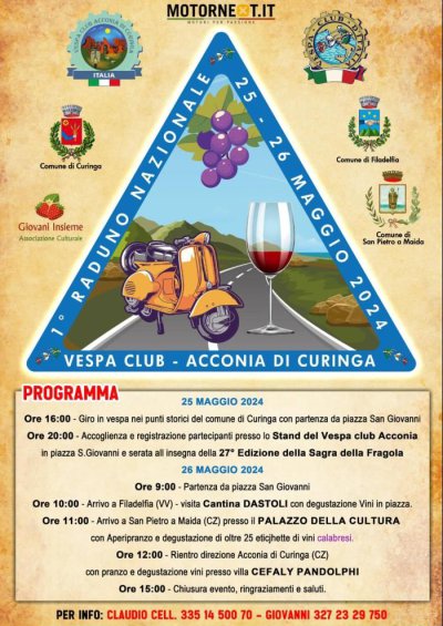 Locandina evento 1° RADUNO NAZIONALE VESPE IN FERMENTO AL SAPORE DI FRAGOLA