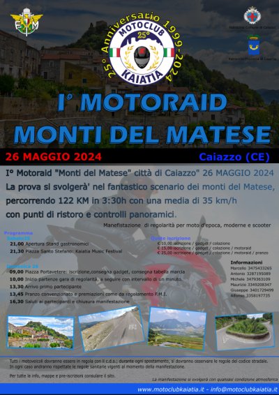 Locandina evento I° MOTORAID MONTI DEL MATESE