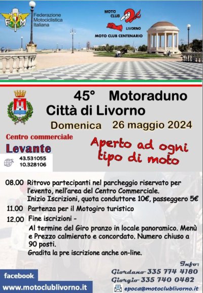 Locandina evento 45° MOTORADUNO CITTA' DI LIVORNO