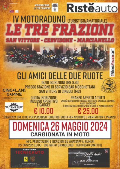 Locandina evento le tre frazioni 