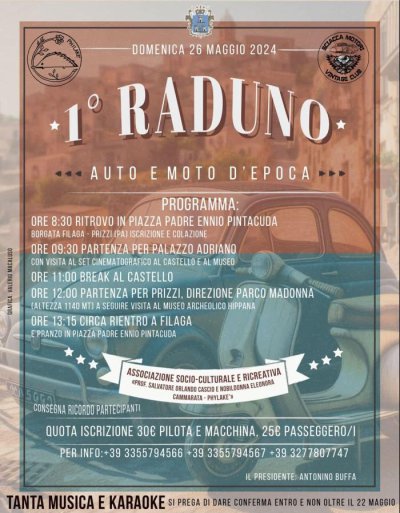 Locandina evento 1° RADUNO AUTO E MOTO D'EPOCA