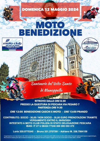 Locandina evento Moto Benedizione Motoclub Polizia di Stato 