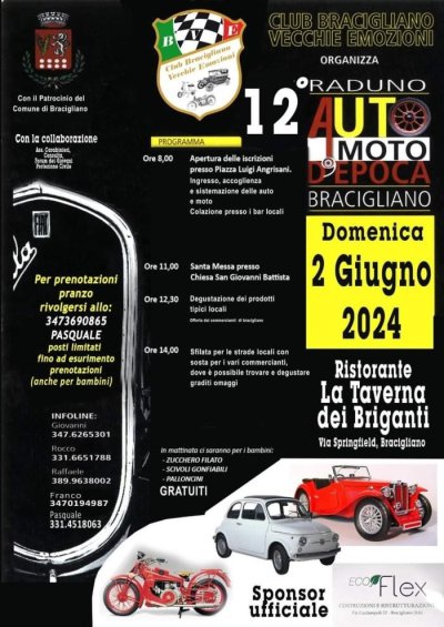 Locandina evento 12° RADUNO AUTO E MOTO D'EPOCA