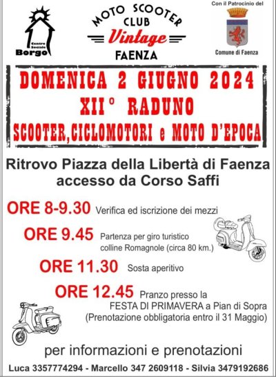 Locandina evento XII° RADUNO SCOOTER CICLOMOTORI E MOTO D'EPOCA