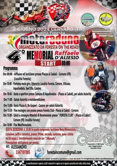 Locandina evento 3° MOTORADUNO FORESTA ON THE ROAD