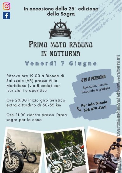 Locandina evento PRIMO MOTO RADUNO IN NOTTURNA