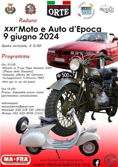 Locandina evento RADUNO AUTO E MOTO D'EPOCA