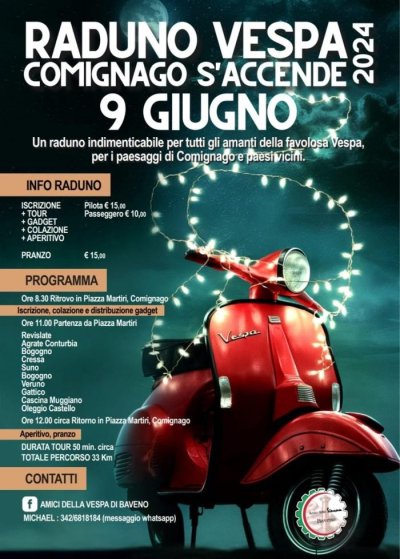 Locandina evento RADUNO VESPA 2024 - COMIGNAGO S'ACCENDE
