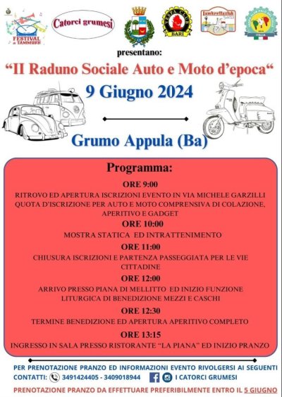 Locandina evento II° RADUNO SOCIALE AUTO E MOTO D'EPOCA