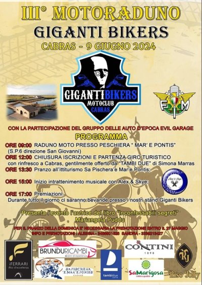 Locandina evento 3° MOTORADUNO GIGANTI BIKERS