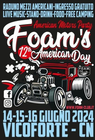 Locandina evento 12° FOAM'S AMERICAN DAY