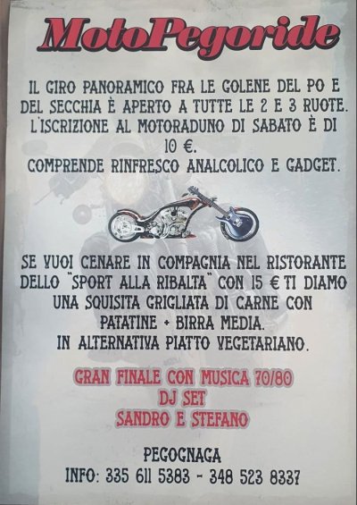 Locandina evento MOTOPEGORIDE