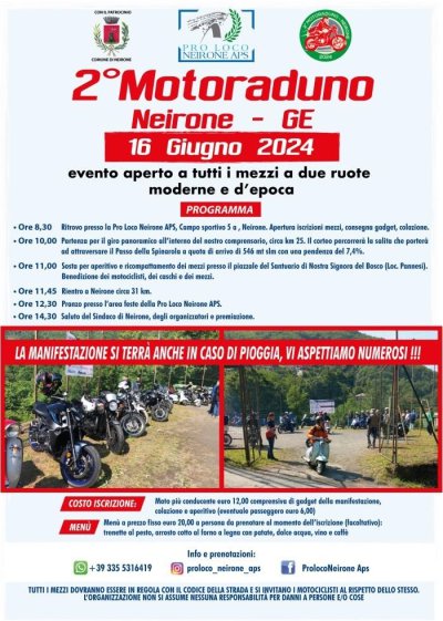 Locandina evento 2° MOTORADUNO NEIRONE