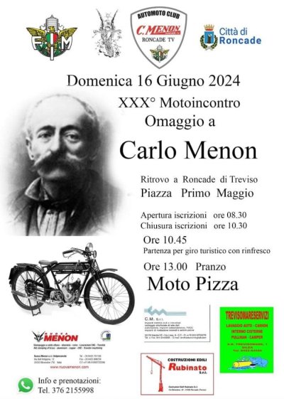 Locandina evento XXX° MOTINCONTRO OMAGGIO A CARLO MENO