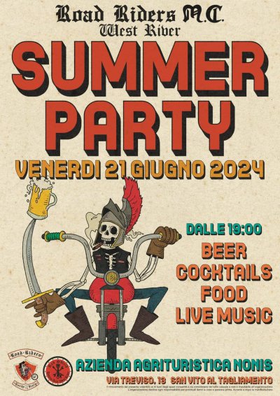 Locandina evento SUMMER PARTY RR MC WEST RIVER