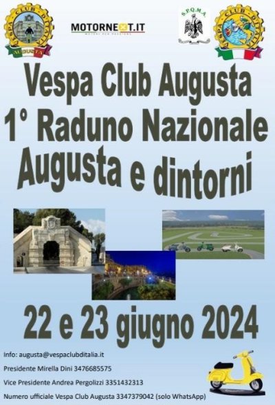 Locandina evento 1° RADUNO NAZIONALE AUGUSTA E DINTORNI