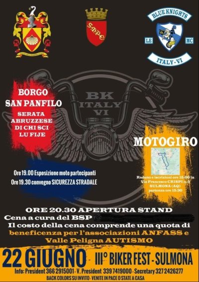 Locandina evento II° BIKER FEST- SULMONA