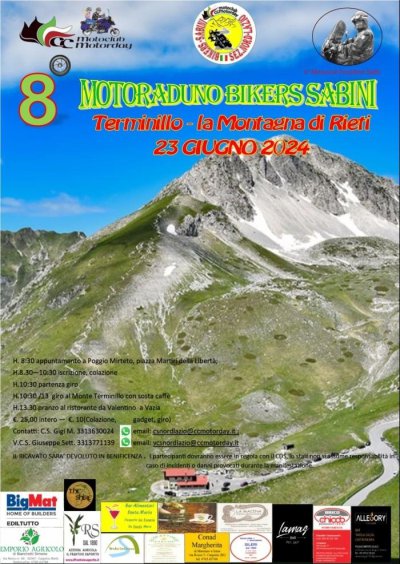 Locandina evento 8° MOTORADUNO BIKERS SABINI