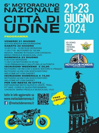 Locandina evento 6° MOTORADUNO NAZIONALE CITTA' DI UDINE