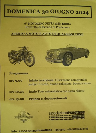 Locandina evento 6° MOTOGIRO FESTA DELLA BIRRA