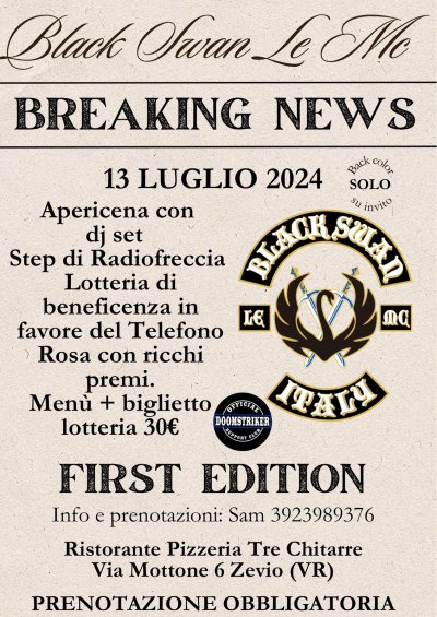 Locandina evento BLACK SWAN LE MC ITALY