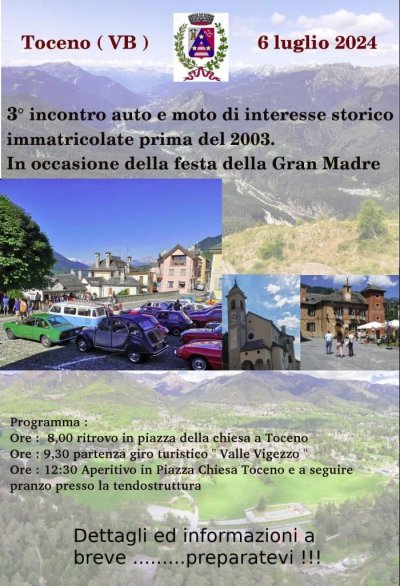 Locandina evento 3° INCONTRO AUTO E MOTO DI INTERESSE STORICO