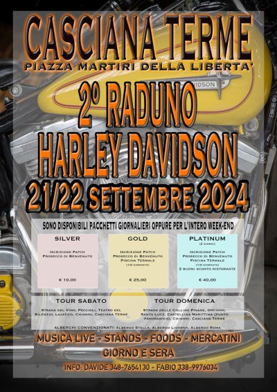 Locandina evento 2° RADUNO HARLEY DAVIDSON CASCIANA TERME