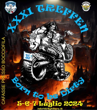 Locandina evento XXXI Treffen Dirty Bikers "Born to be Dirty" 