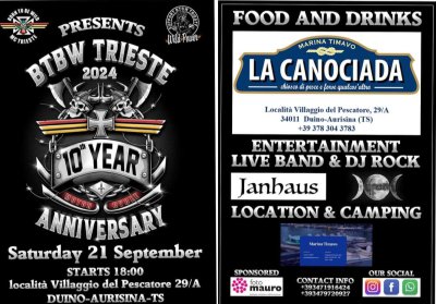 Locandina evento 10 YEAR BTBW TRIESTE