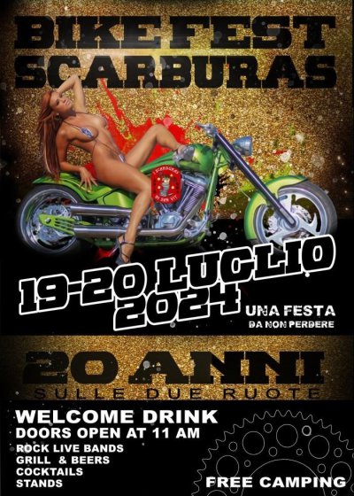 Locandina evento 20° FESTA BIKER SCARBURAS